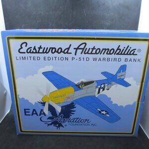 Vtg Eastwood Automobilia P-51D Warbird  PAUL I Mustang Limited Edition Bank -NIB